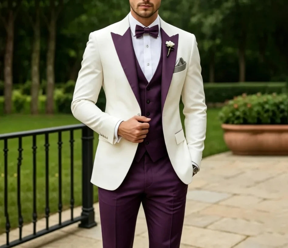 3 Pieces Wedding Tuxedo for Groom Sage Green Slim Fit Formal Men Suits Elegant Blazer Vest Pants Set for Prom Party Ceremony
