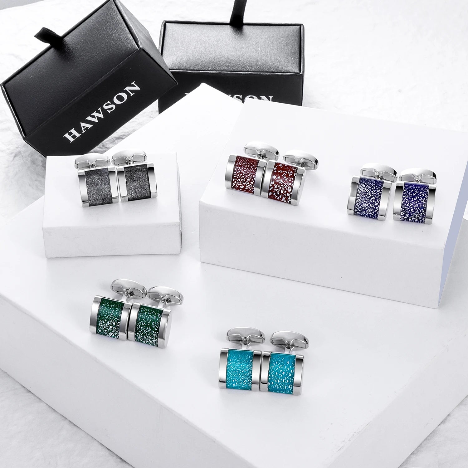Cufflinks For Men with Gift Box, Handmade with Dichroic glass, Match Suits Cuffs Daily Use Dress for Men and Businessmen