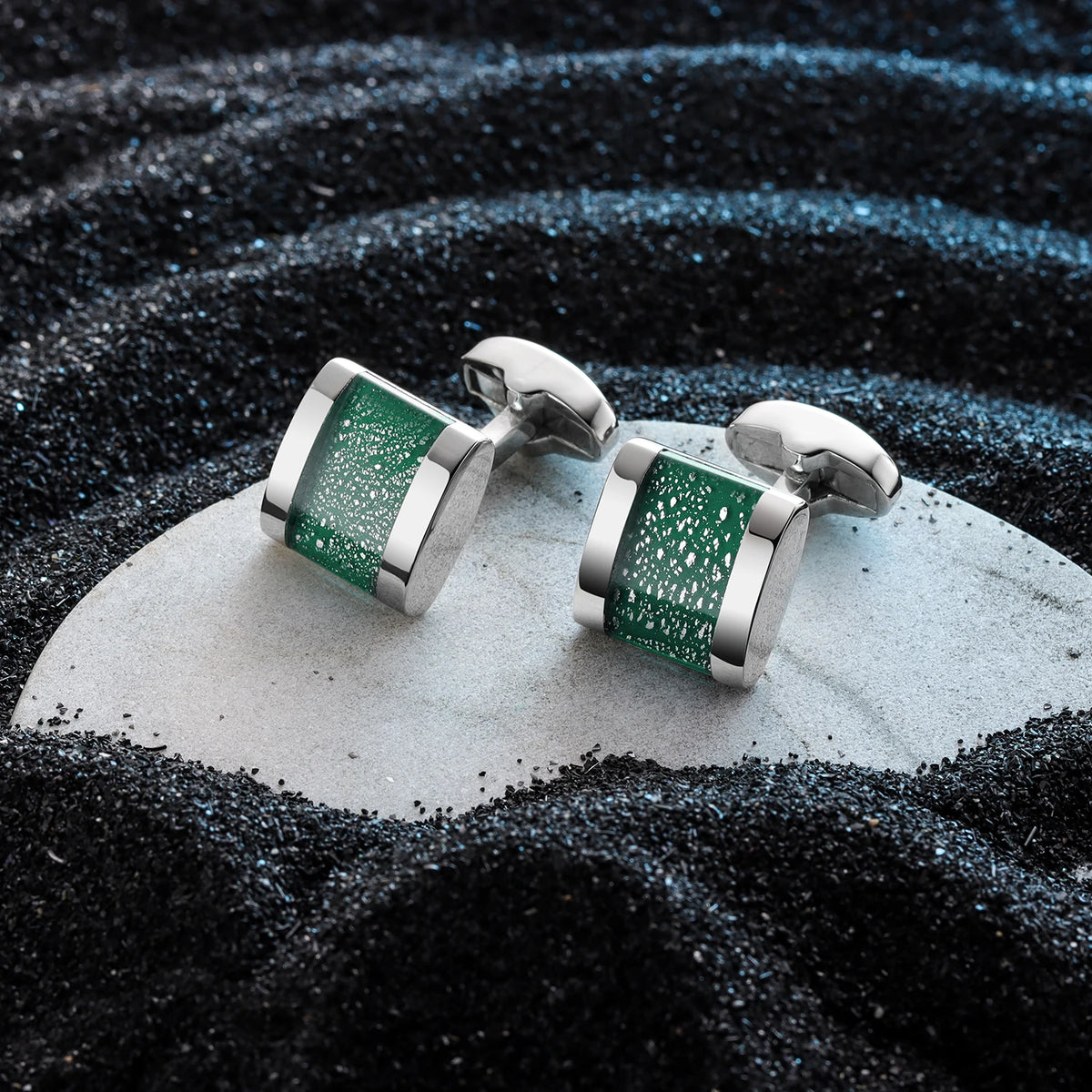 Cufflinks For Men with Gift Box, Handmade with Dichroic glass, Match Suits Cuffs Daily Use Dress for Men and Businessmen