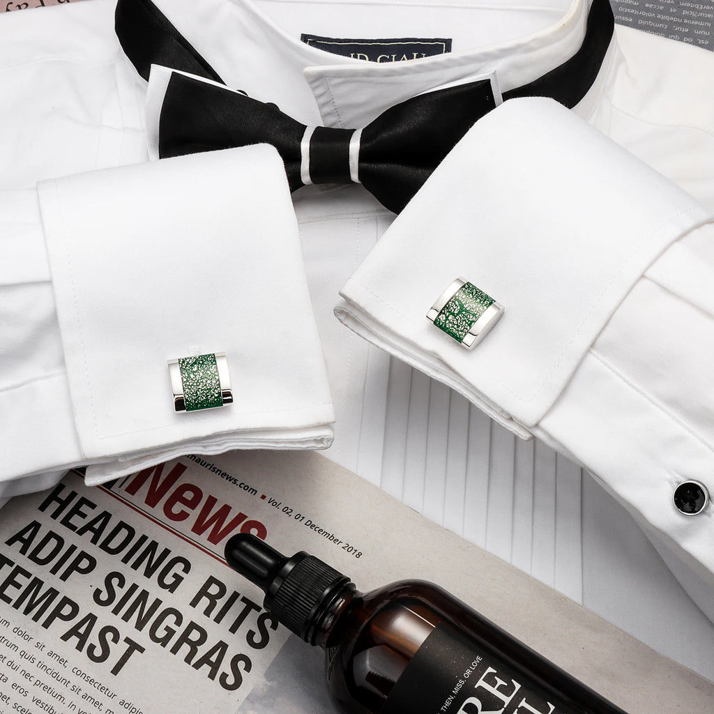 Cufflinks For Men with Gift Box, Handmade with Dichroic glass, Match Suits Cuffs Daily Use Dress for Men and Businessmen