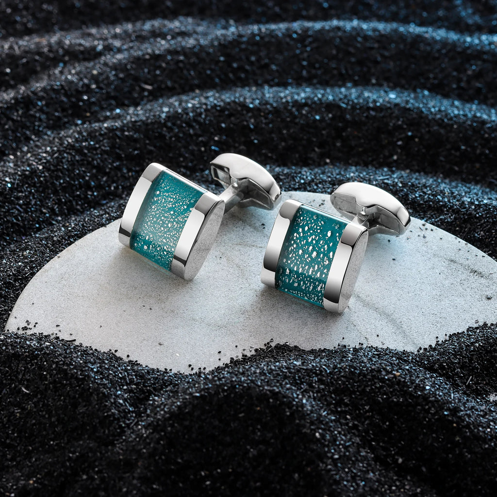Cufflinks For Men with Gift Box, Handmade with Dichroic glass, Match Suits Cuffs Daily Use Dress for Men and Businessmen