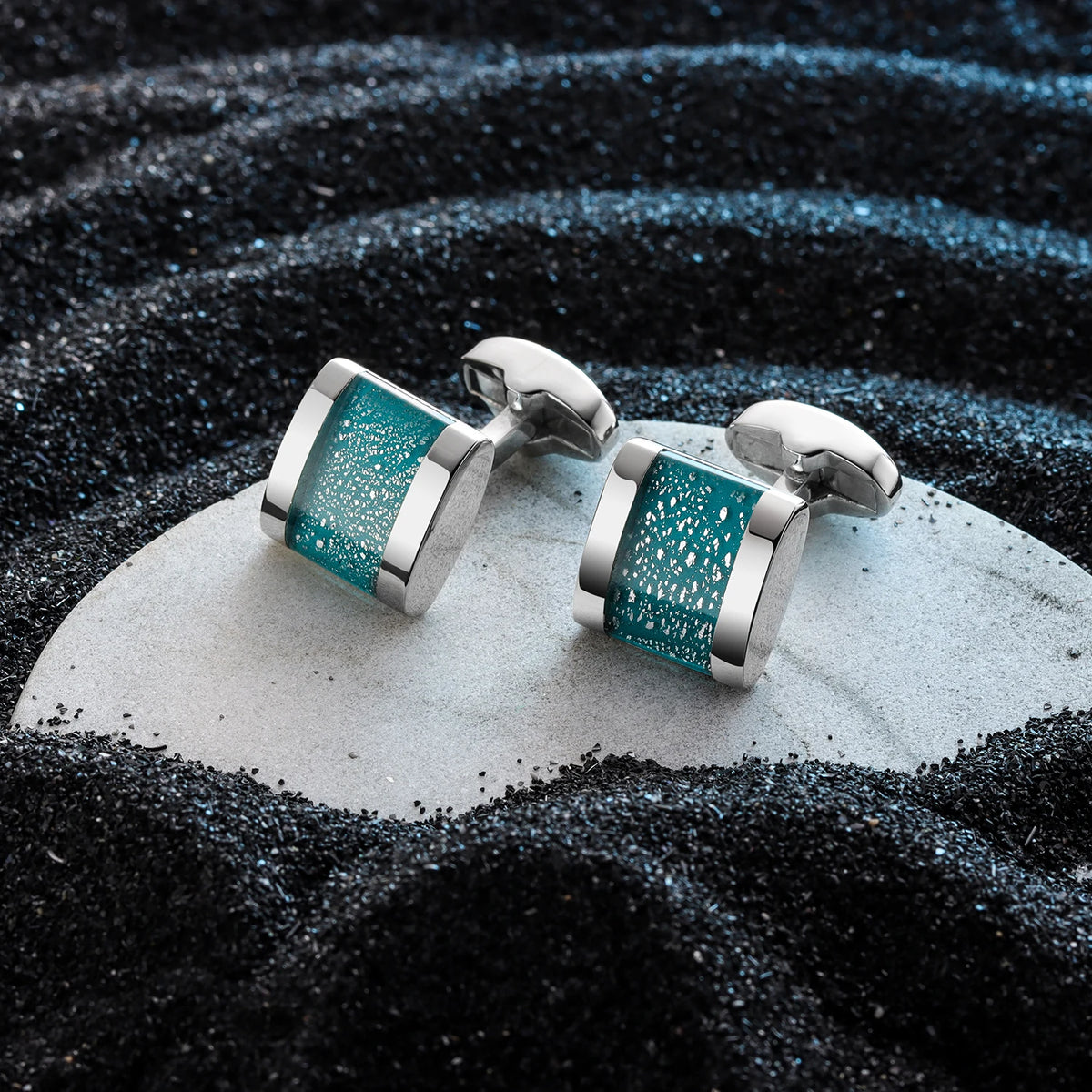 Cufflinks For Men with Gift Box, Handmade with Dichroic glass, Match Suits Cuffs Daily Use Dress for Men and Businessmen