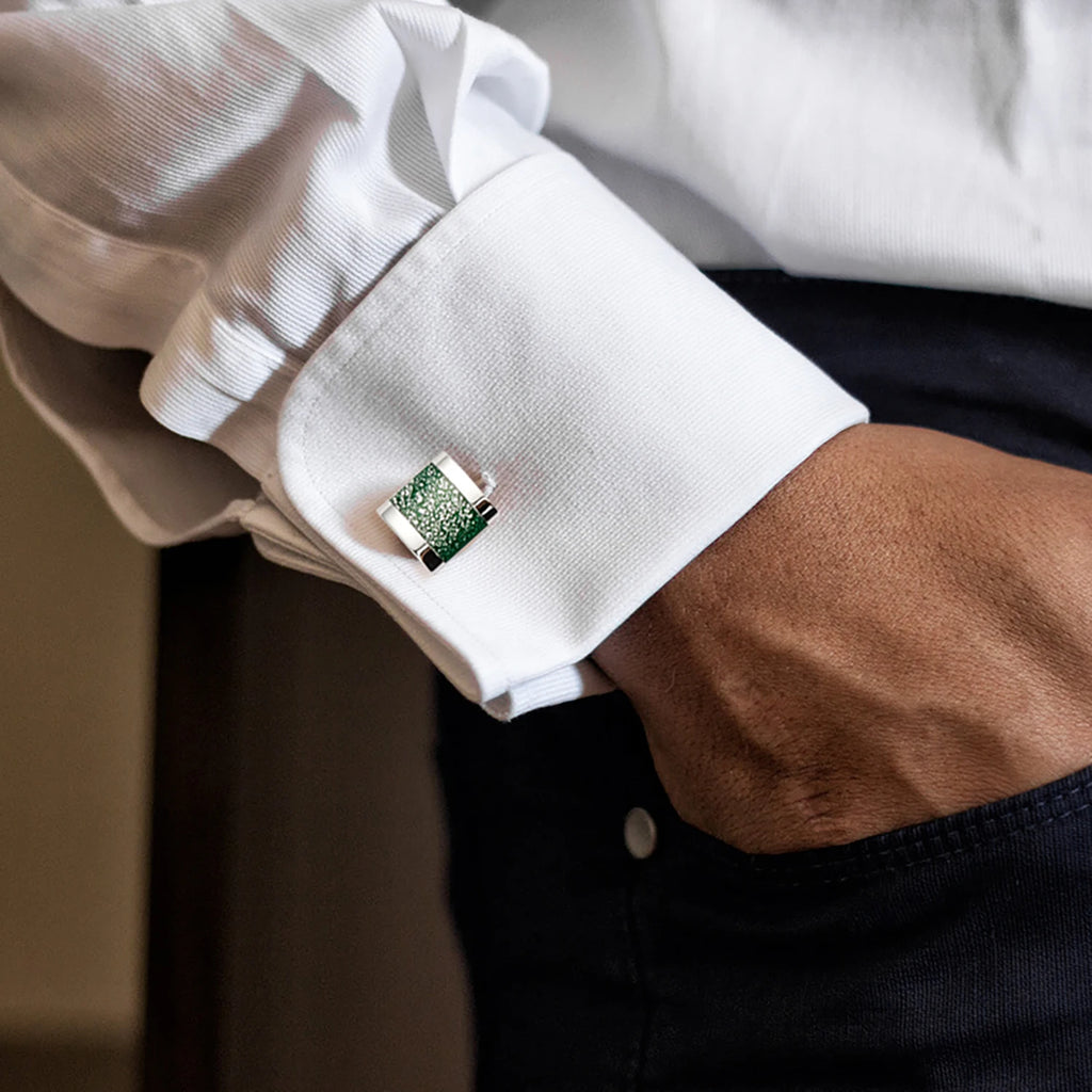 Cufflinks For Men with Gift Box, Handmade with Dichroic glass, Match Suits Cuffs Daily Use Dress for Men and Businessmen
