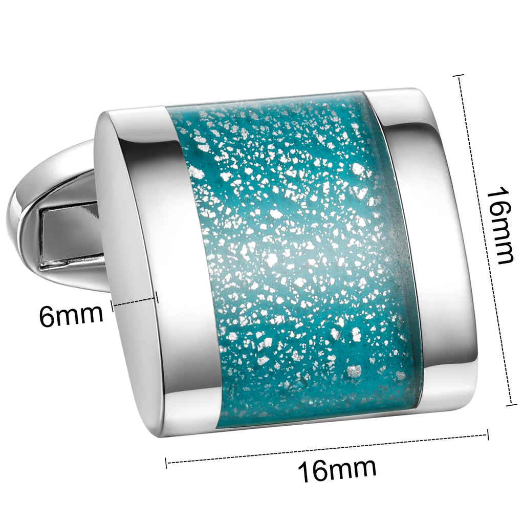 Cufflinks For Men with Gift Box, Handmade with Dichroic glass, Match Suits Cuffs Daily Use Dress for Men and Businessmen