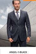 Angel-1 Black Three-Piece super 180’s slim fit Suit
