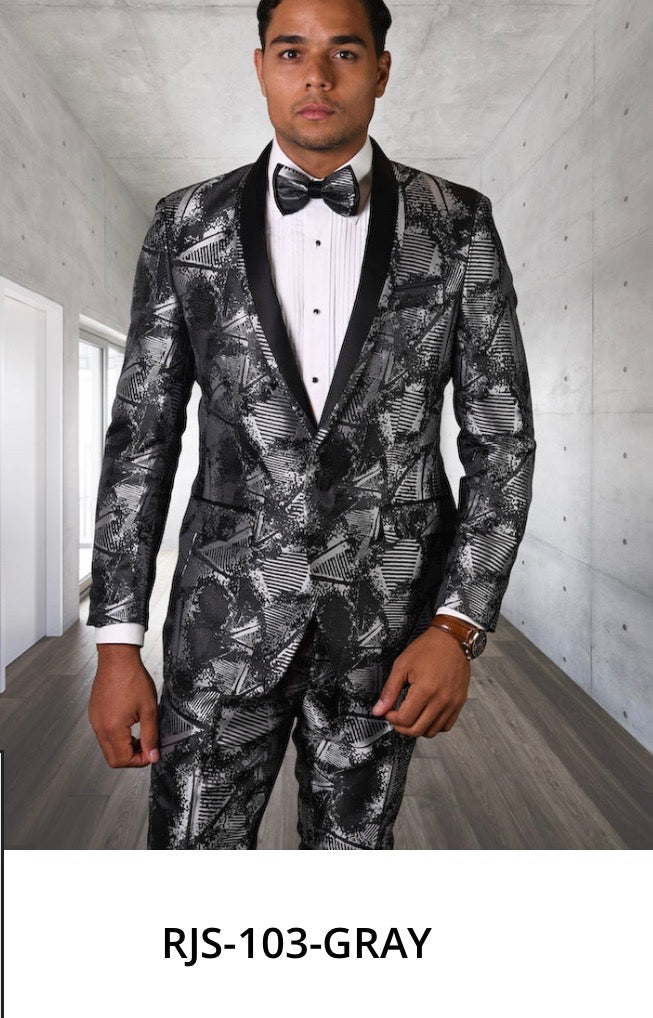 RJS-103-Gray slim fit Suit