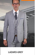 Lazaro-Grey 3-Piece super 180’s Slim Fit Suit