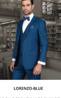 Lorenzo - Blue 3-Piece Slim Fit Suit