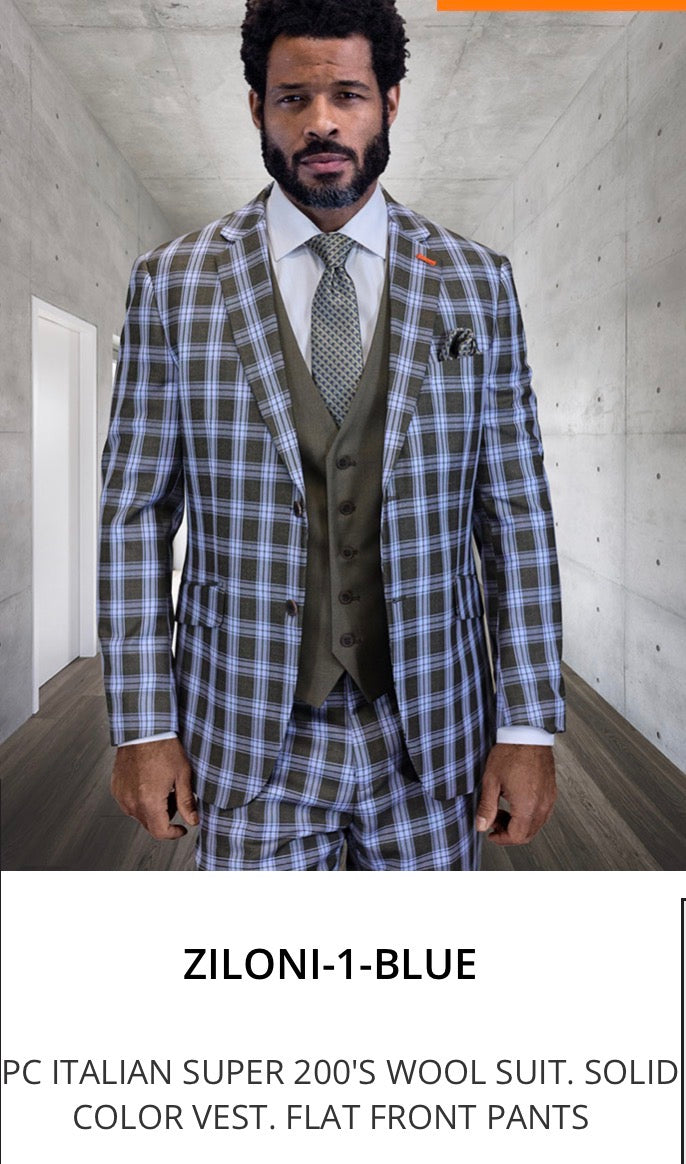 Ziloni-1-Blue (Style: Ziloni-1)(Modern Fit)
