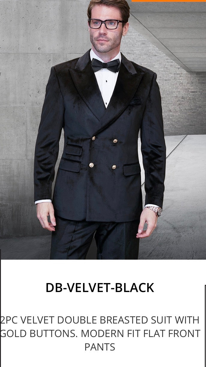 DB-VELVET-BLACK (Modern Fit)