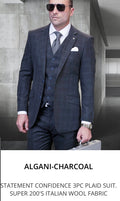 Algani-Charcoal 3PC Plaid (Modern Fit)