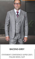 The Baceno Executive Grey 3-Piece Statement Suit (Modern Fit)