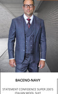The Baceno Executive Navy 3-Piece Statement Suit (Modern Fit)