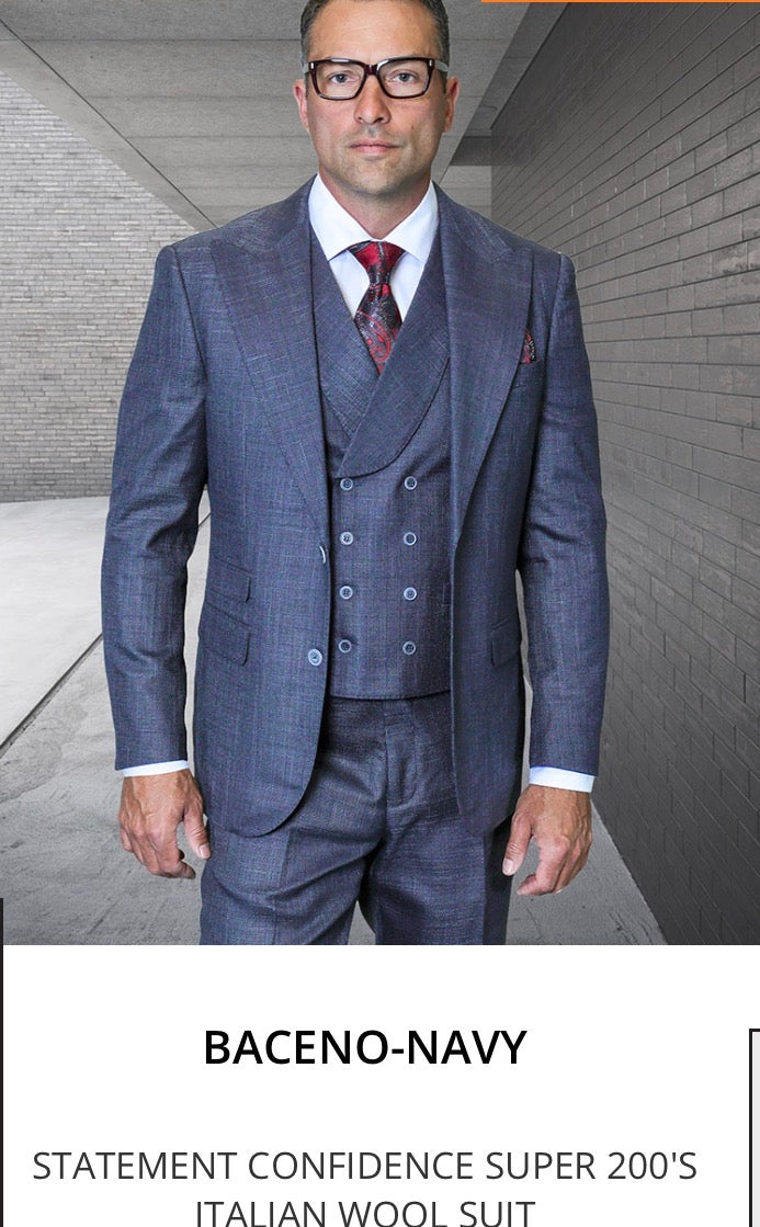 The Baceno Executive Navy 3-Piece Statement Suit (Modern Fit)