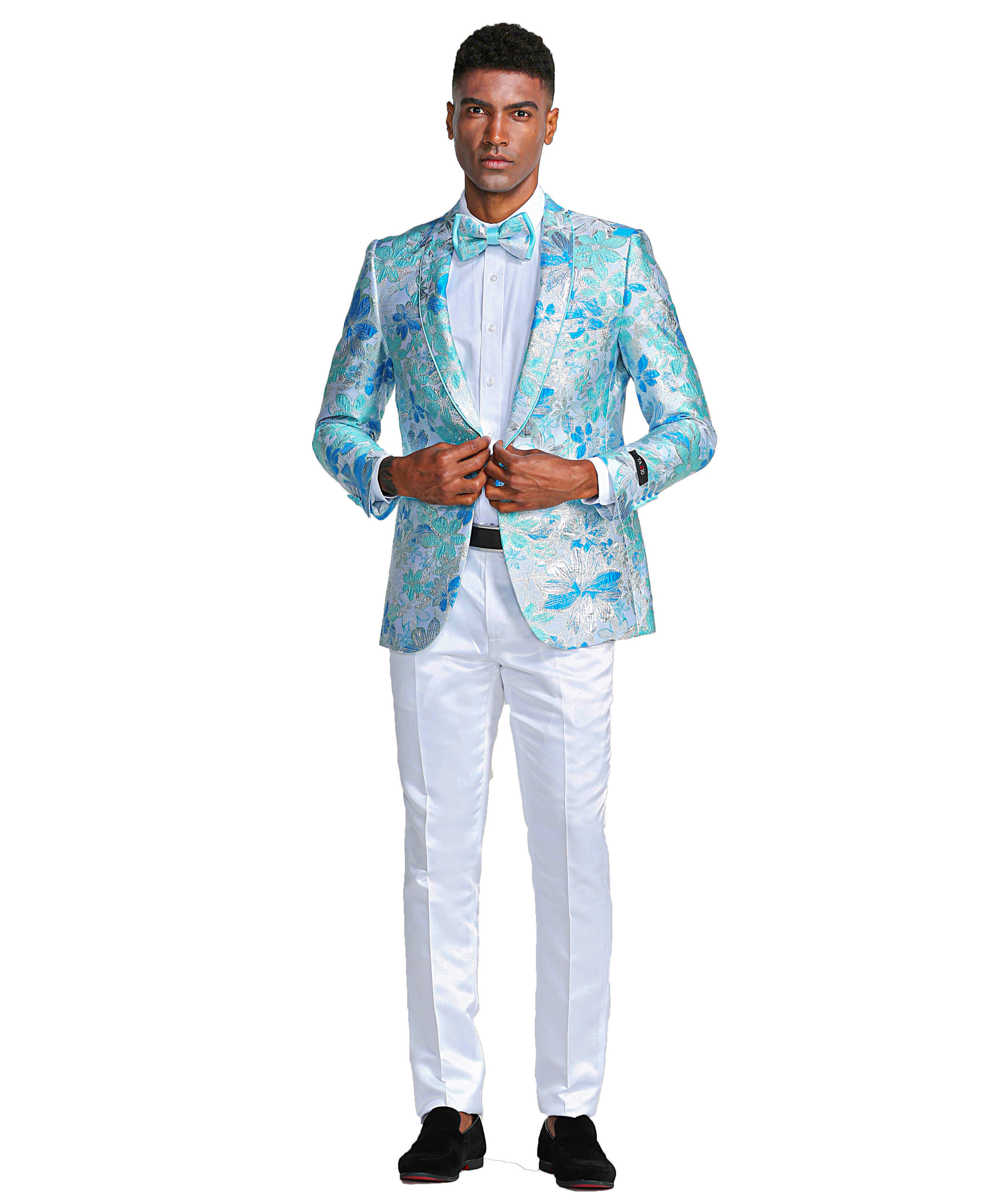 Shawl Collar Blazer Jacket with Bowtie