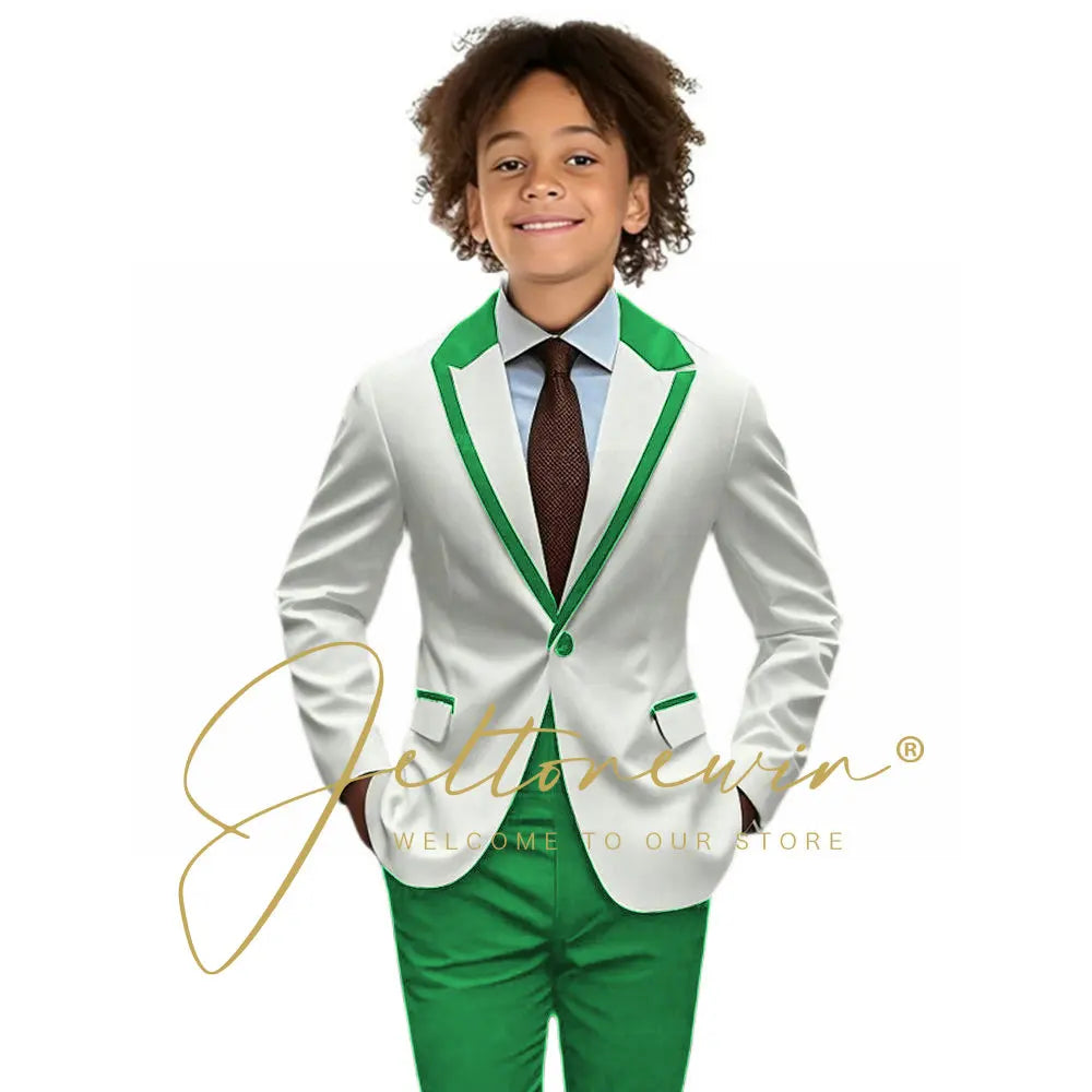 Suit for Boys Wedding Tuxedo 2-piece Kids Blazer Colorblock Design Suit 2-16 years old Custom Outfit