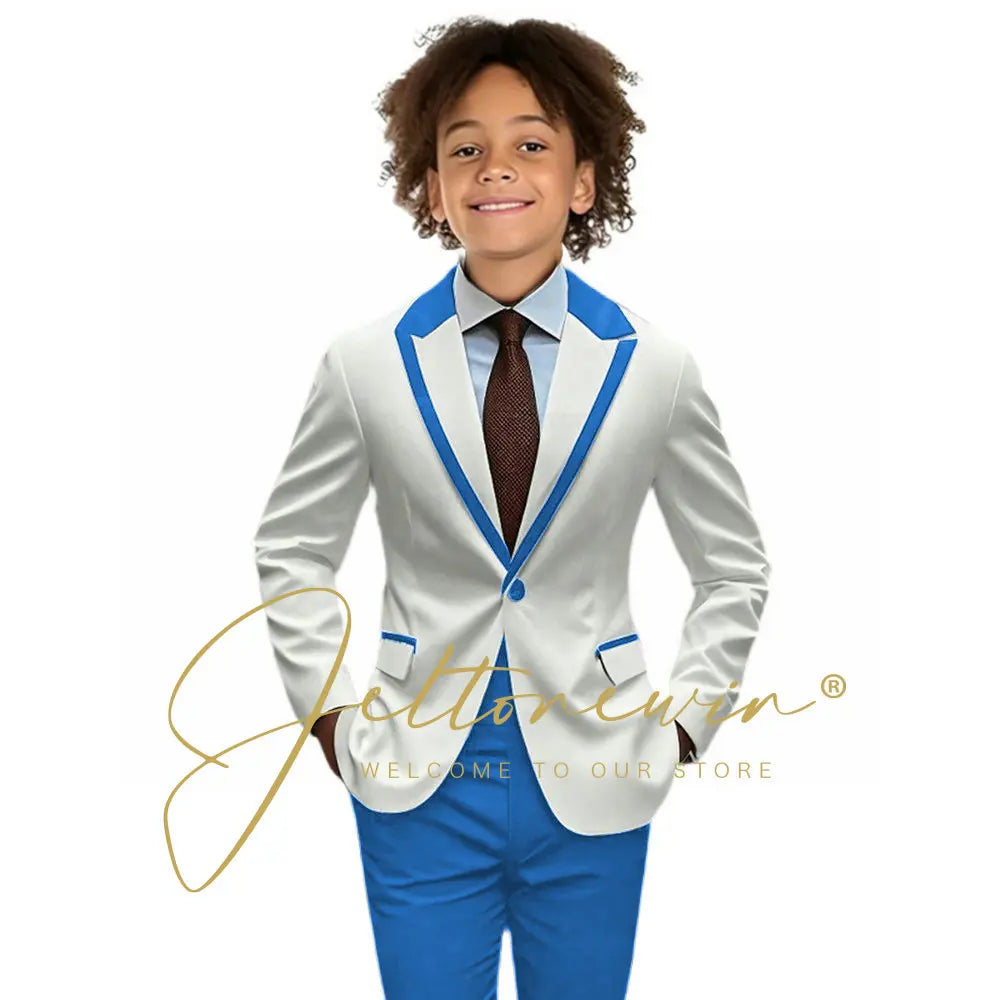 Suit for Boys Wedding Tuxedo 2-piece Kids Blazer Colorblock Design Suit 2-16 years old Custom Outfit