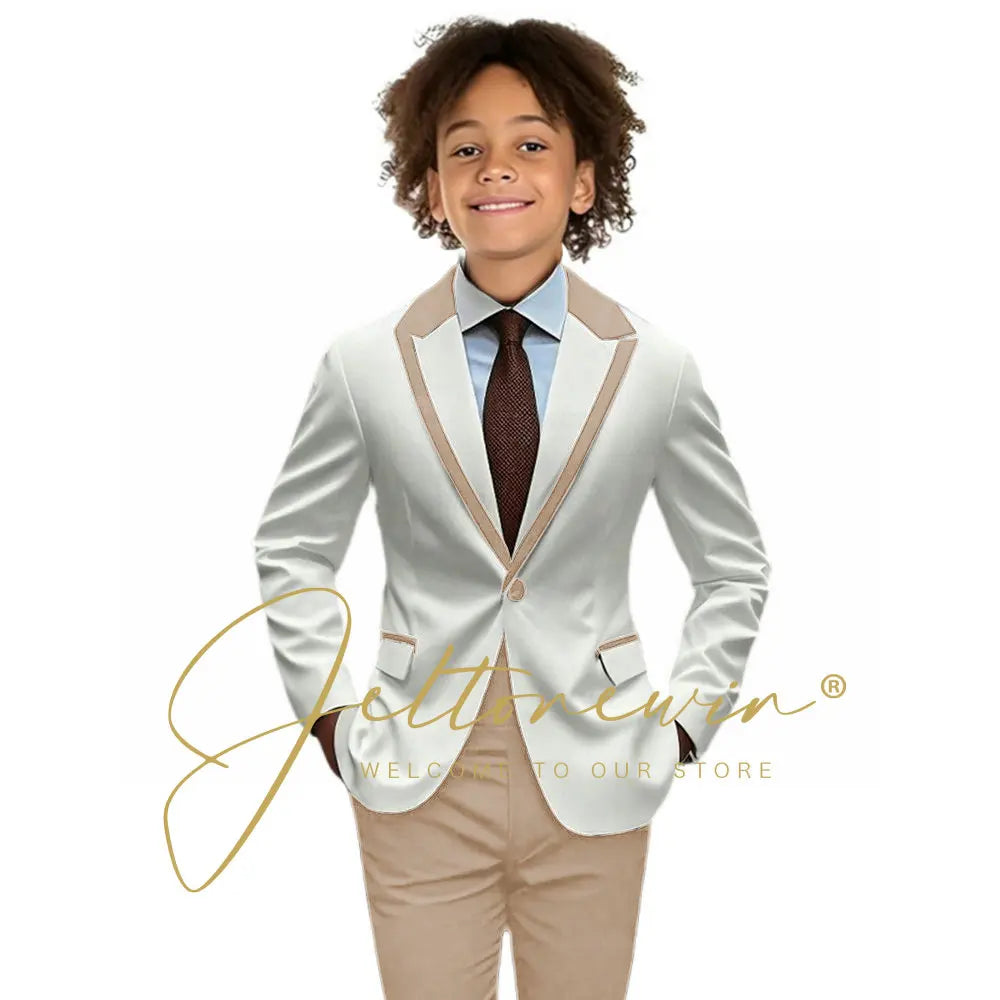 Suit for Boys Wedding Tuxedo 2-piece Kids Blazer Colorblock Design Suit 2-16 years old Custom Outfit