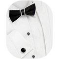 Classic design black bow tie and cufflinks and Studs set, men's silk tuxedo bow tie,for Father's Day,Anniversary and Bussiness.