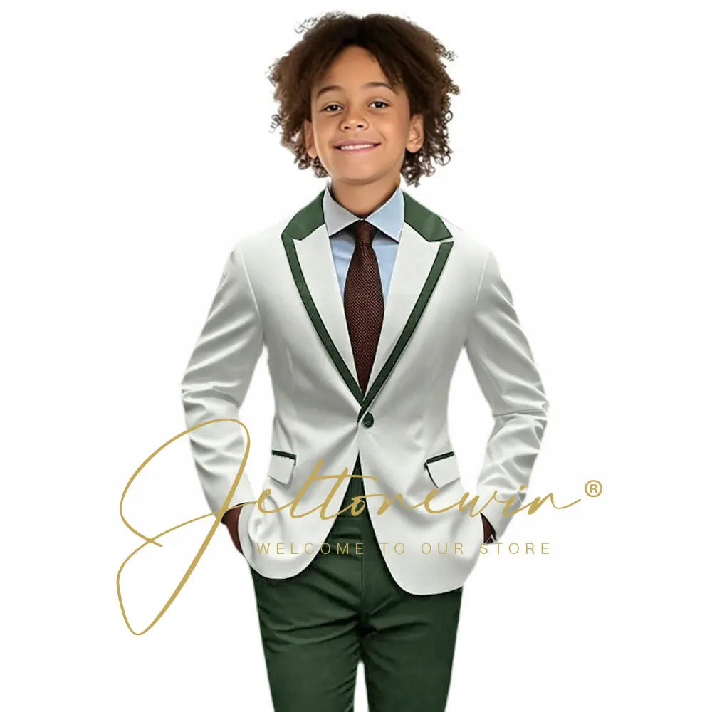 Suit for Boys Wedding Tuxedo 2-piece Kids Blazer Colorblock Design Suit 2-16 years old Custom Outfit