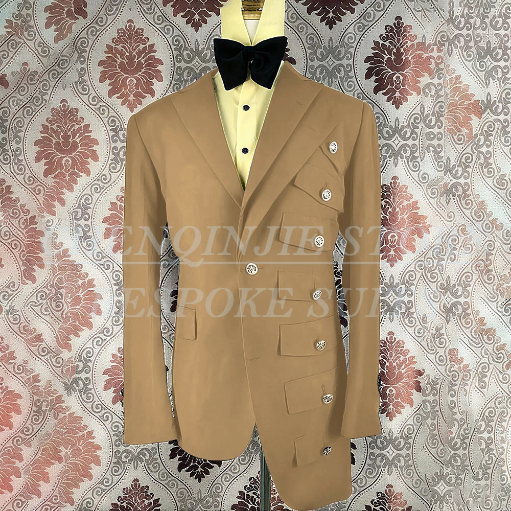2025 Tuxedo Black Men Suits Wedding Groom Slim Fit Asymmetry Blazer Terno Masculino Prom 2Pieces Costume Homme Jacket+Pant Set