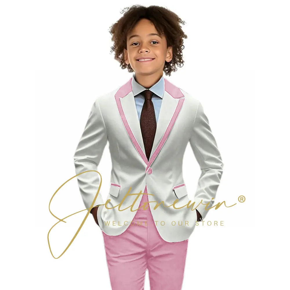 Suit for Boys Wedding Tuxedo 2-piece Kids Blazer Colorblock Design Suit 2-16 years old Custom Outfit