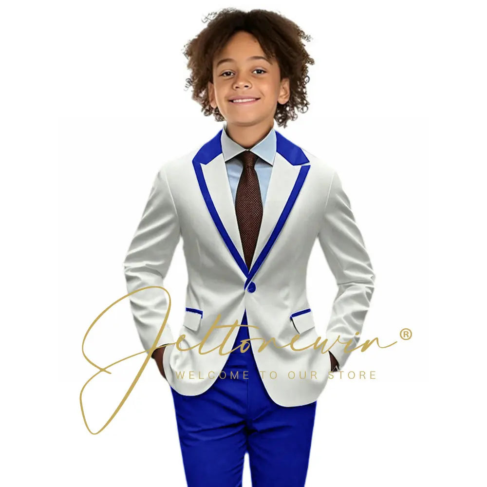 Suit for Boys Wedding Tuxedo 2-piece Kids Blazer Colorblock Design Suit 2-16 years old Custom Outfit