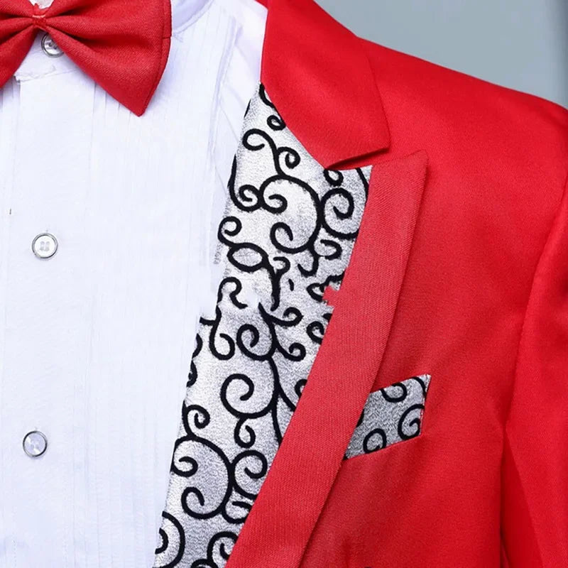 Men's Tuxedo Suits Set Classic Formal Tailcoat Tuxedo 2 Pcs Sets Women Fashion Party Wedding Prom Clothing Male (Jacket+Pants)