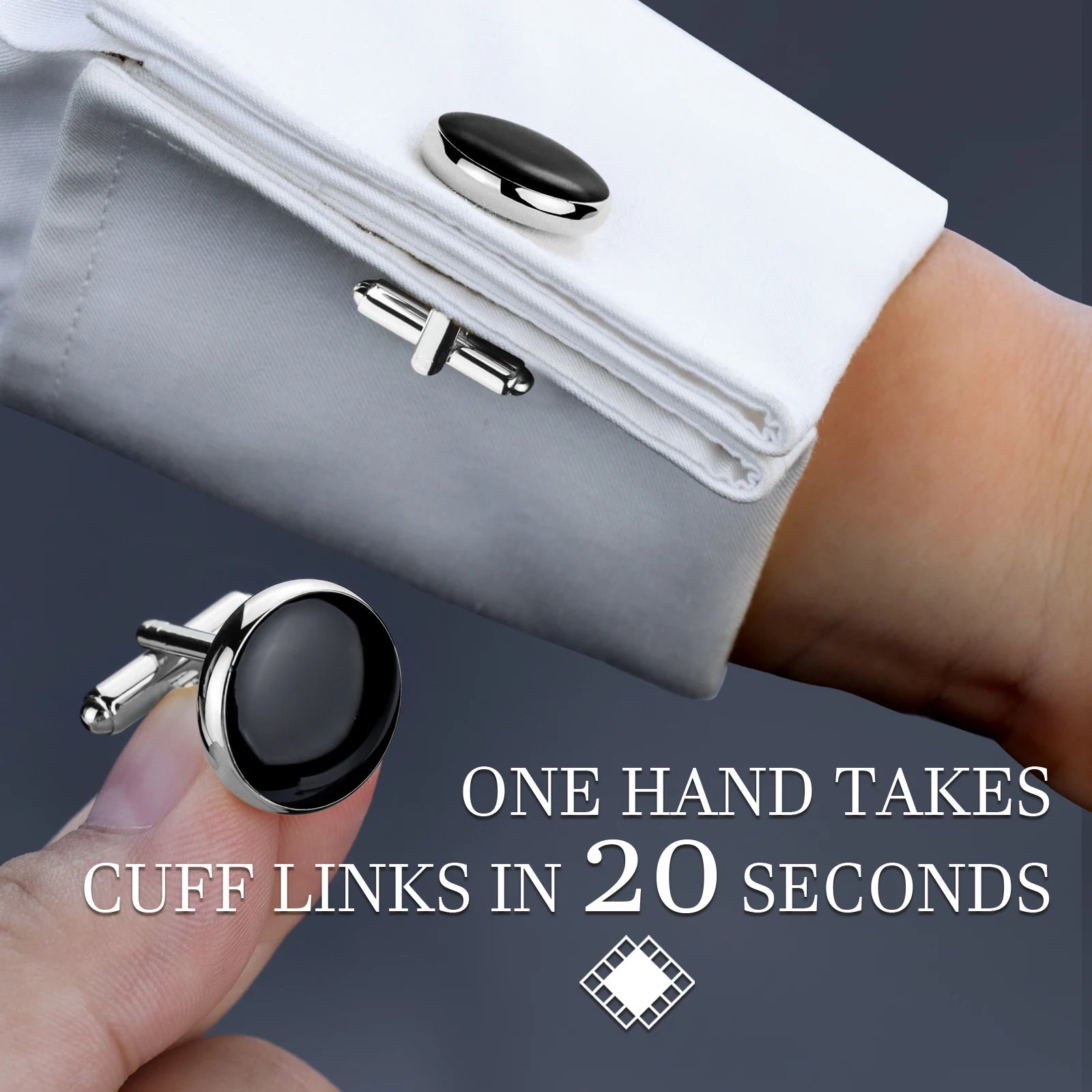Classic design black bow tie and cufflinks and Studs set, men's silk tuxedo bow tie,for Father's Day,Anniversary and Bussiness.