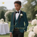 Boys' 3-Piece Tuxedo Suit Custom Tailored for Weddings - Elegant Design with Lapel and Vest, Perfect for Ceremony and Reception