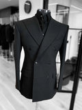 Formal Wedding Tuxedos 1 Pcs Jacket Black Double Breasted Men Suit Peaked Lapel Groom Evening Business Prom Blazers Customized