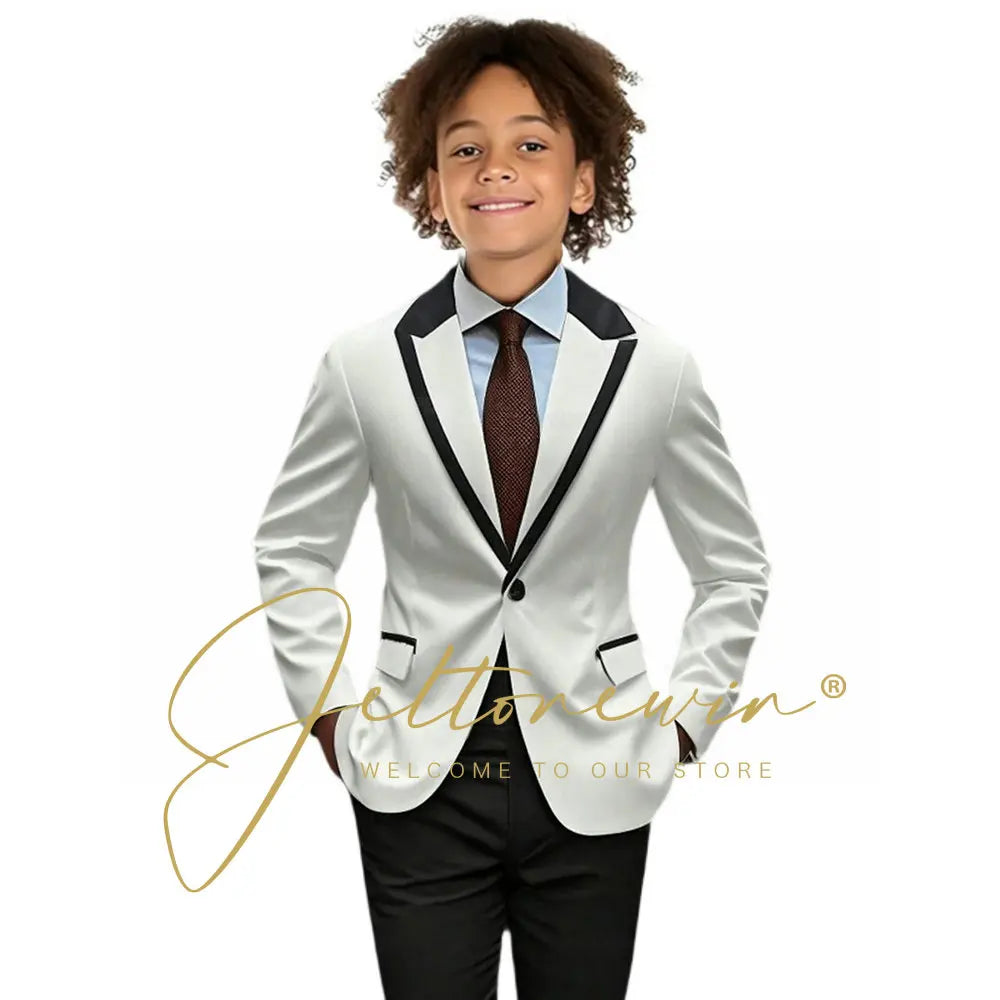 Suit for Boys Wedding Tuxedo 2-piece Kids Blazer Colorblock Design Suit 2-16 years old Custom Outfit