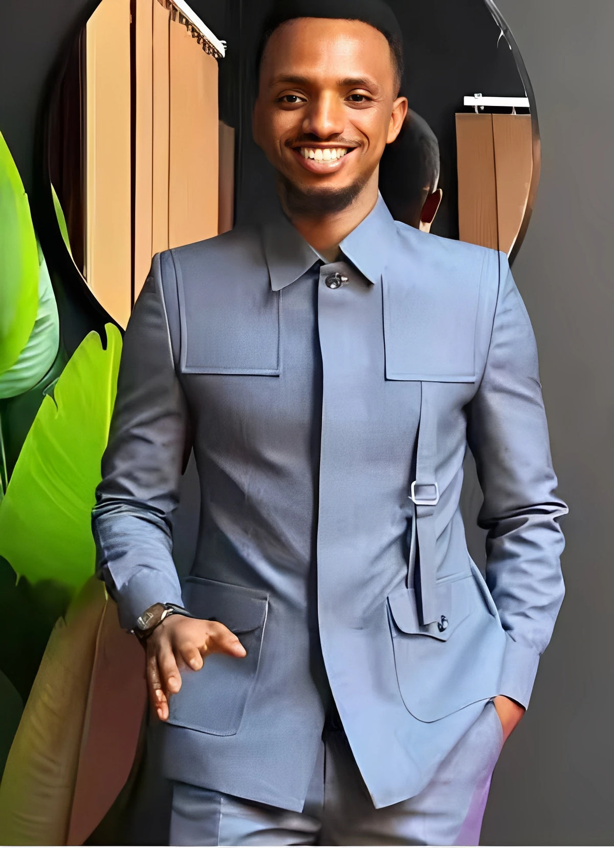 African-Style Men's Suit — 2-Piece Tailored Tuxedo for Weddings, Grooms, Parties, and Formal Dinners