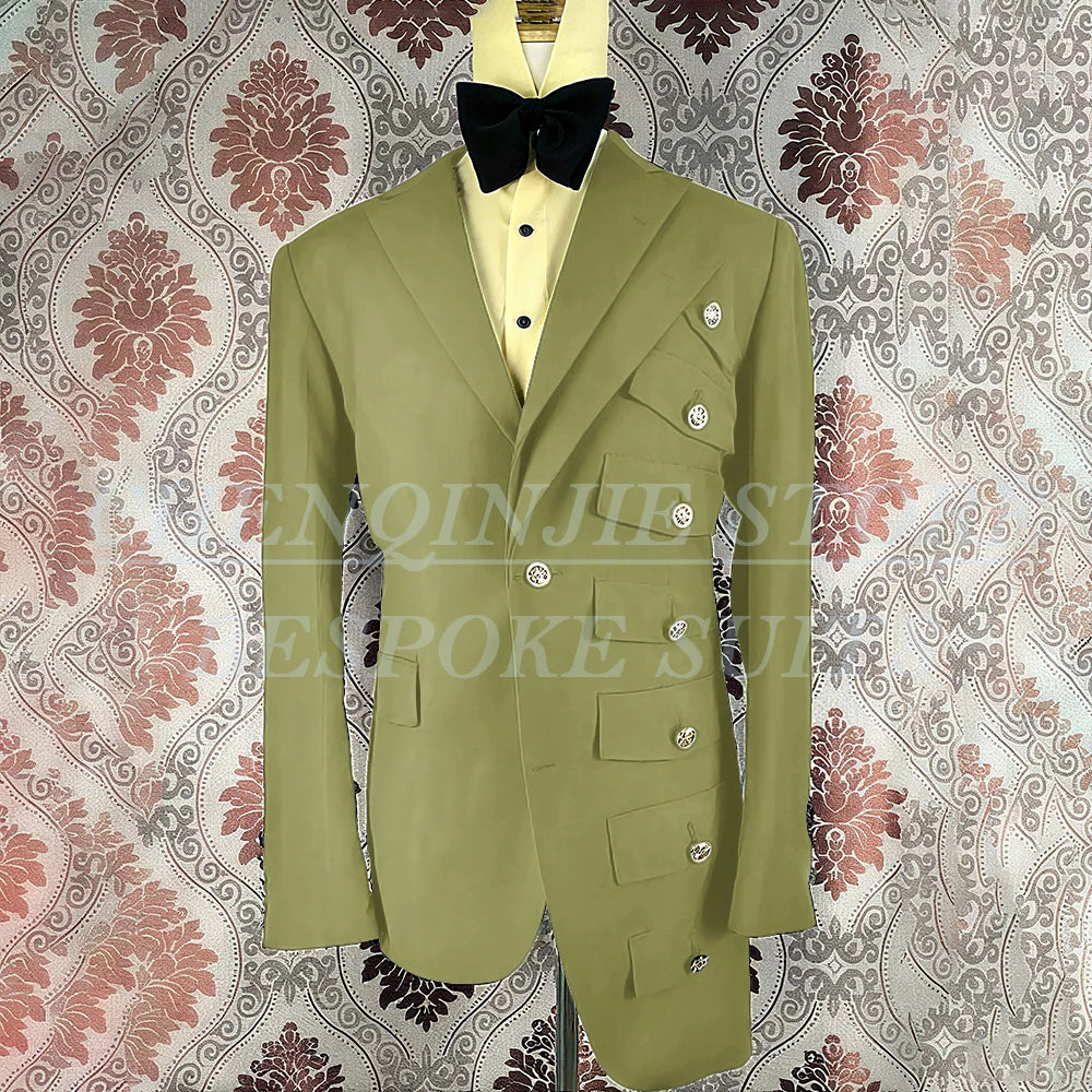 2025 Tuxedo Black Men Suits Wedding Groom Slim Fit Asymmetry Blazer Terno Masculino Prom 2Pieces Costume Homme Jacket+Pant Set