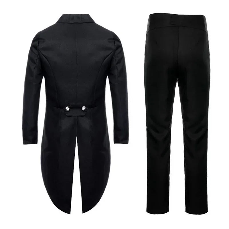 Men's Tuxedo Suits Set Classic Formal Tailcoat Tuxedo 2 Pcs Sets Women Fashion Party Wedding Prom Clothing Male (Jacket+Pants)