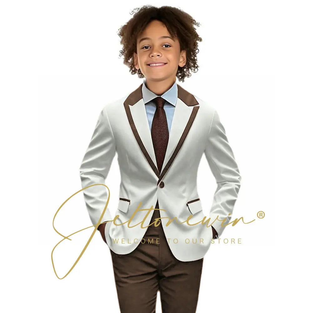 Suit for Boys Wedding Tuxedo 2-piece Kids Blazer Colorblock Design Suit 2-16 years old Custom Outfit