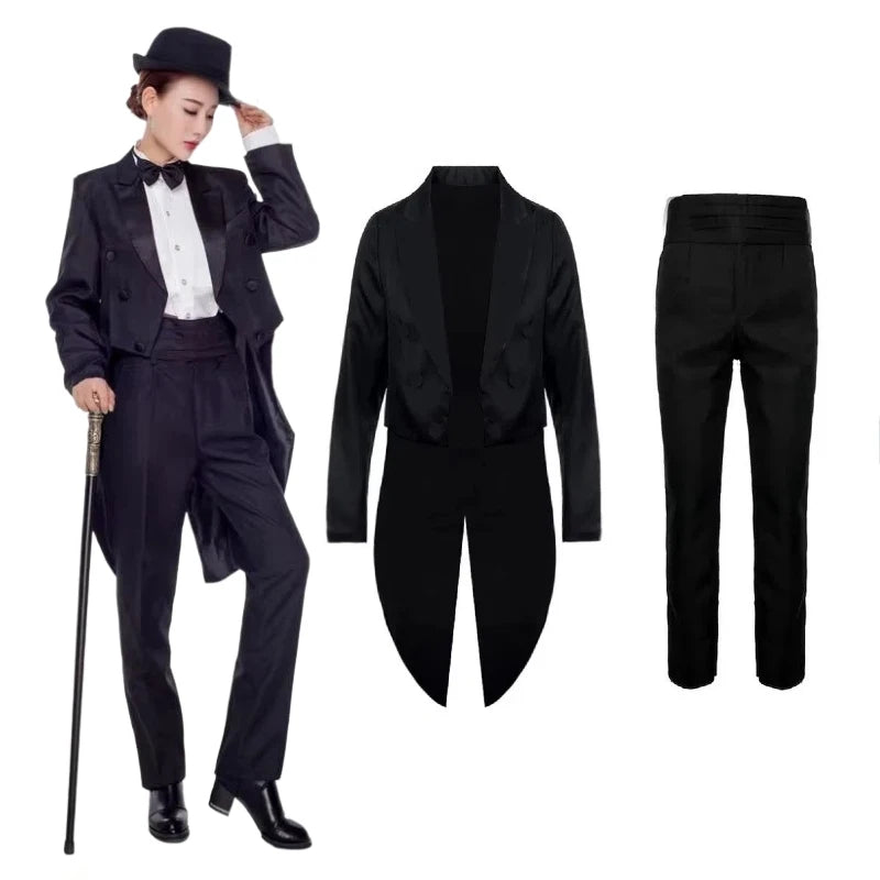 Men's Tuxedo Suits Set Classic Formal Tailcoat Tuxedo 2 Pcs Sets Women Fashion Party Wedding Prom Clothing Male (Jacket+Pants)