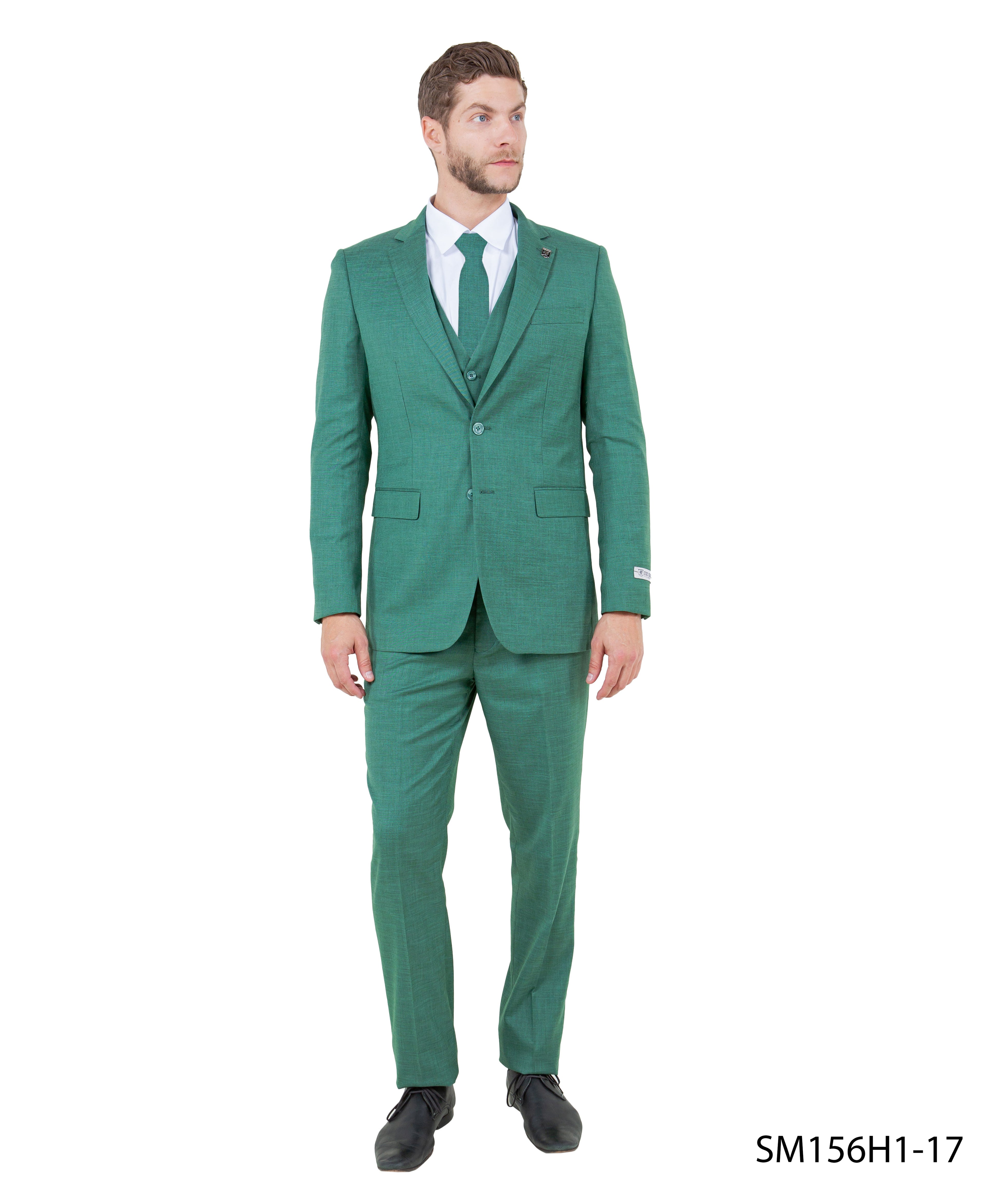 Mens-suit Solid by Stacy Adams Aqua