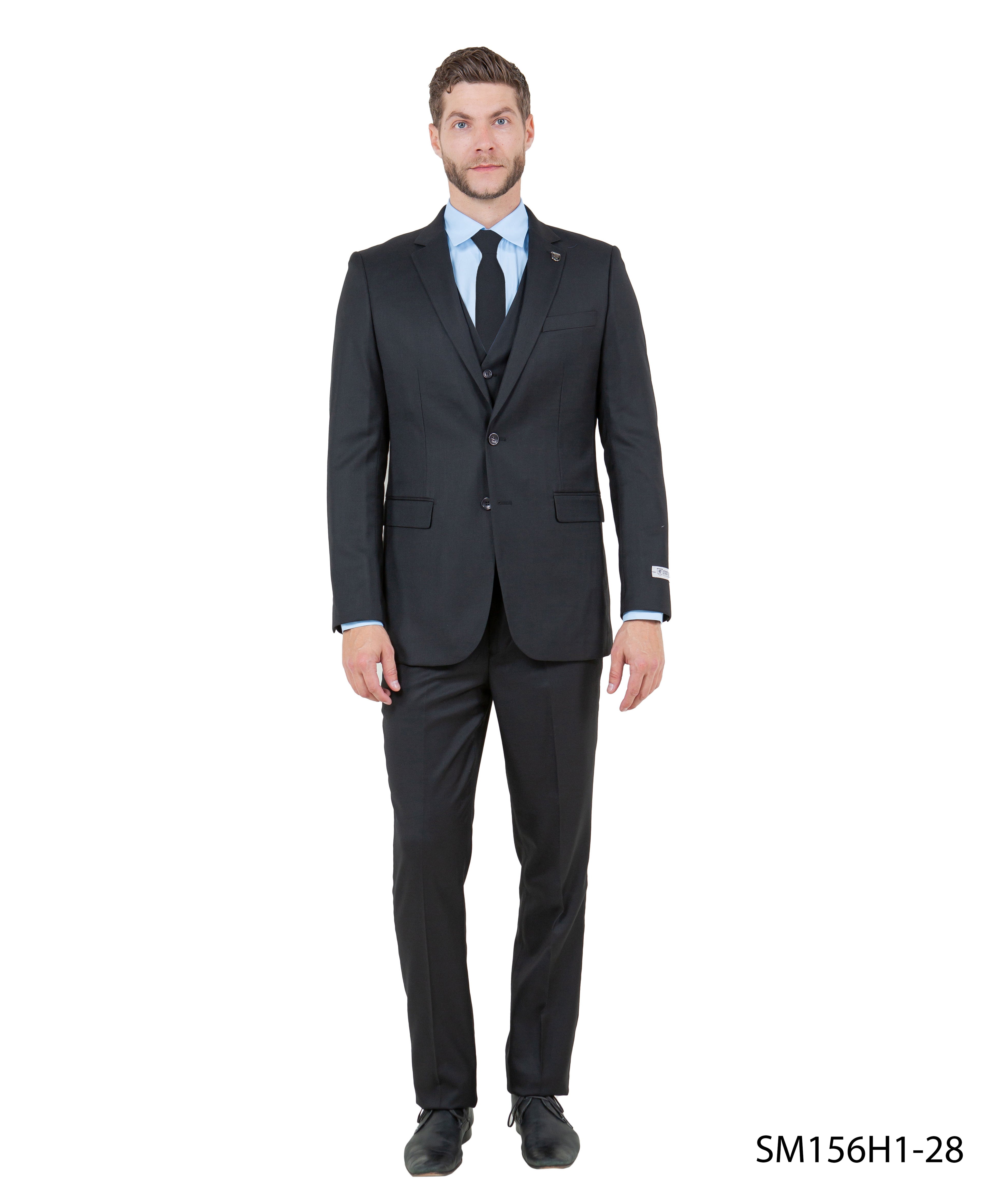 Mens-suit Solid by Stacy Adams Aqua