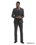 Black/Grey Hybrid Fit 3pc Houndstooth Suits