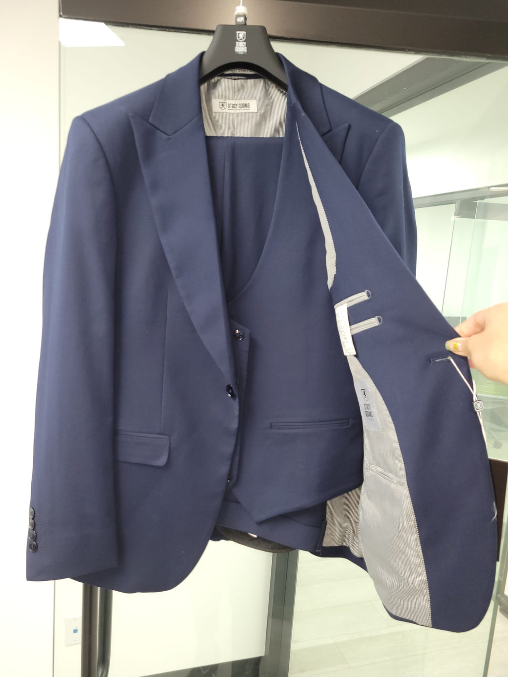 Men's Stacy Adams Hybrid-Fit 3pc Suit Set, Jacket Vest and Pants