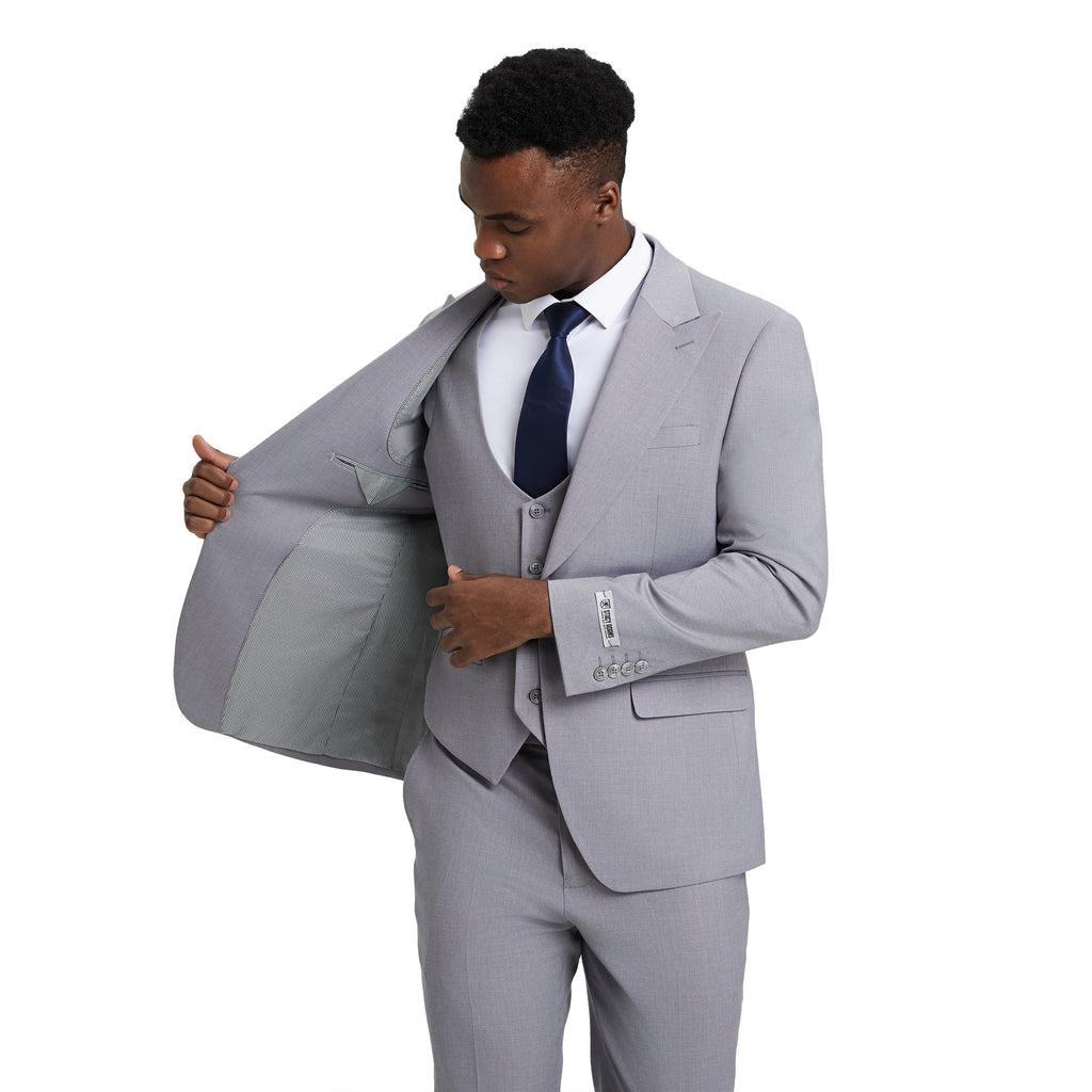 Men's Stacy Adams Hybrid-Fit 3pc Suit Set, Jacket Vest and Pants