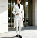 Classic Designal Long Blazer Men Suits Wedding Party Formal Groom Groomsman Prom Business Male Tuxedos 2 Piece Sets Jacket Pants