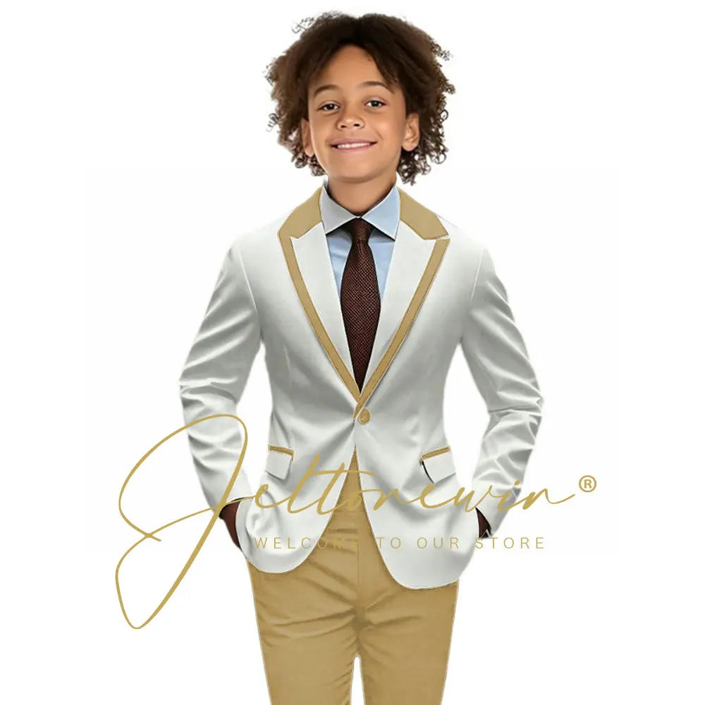 Suit for Boys Wedding Tuxedo 2-piece Kids Blazer Colorblock Design Suit 2-16 years old Custom Outfit