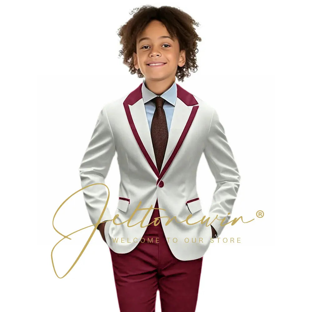 Suit for Boys Wedding Tuxedo 2-piece Kids Blazer Colorblock Design Suit 2-16 years old Custom Outfit