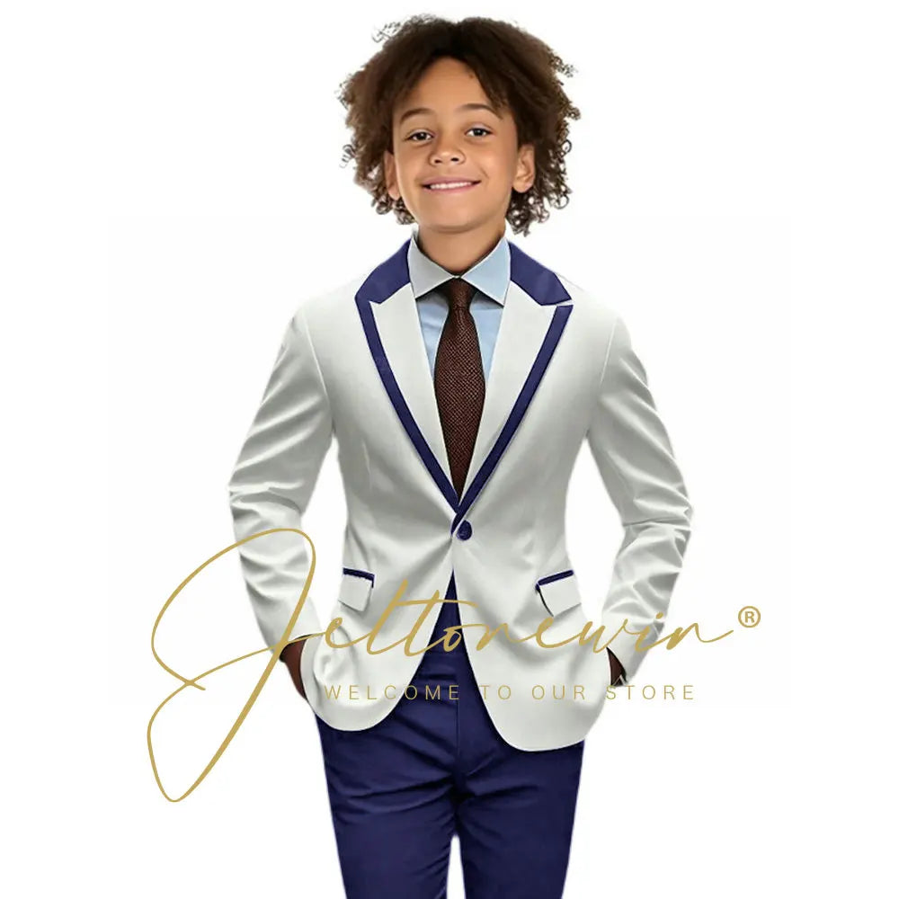 Suit for Boys Wedding Tuxedo 2-piece Kids Blazer Colorblock Design Suit 2-16 years old Custom Outfit