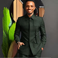 African-Style Men's Suit — 2-Piece Tailored Tuxedo for Weddings, Grooms, Parties, and Formal Dinners