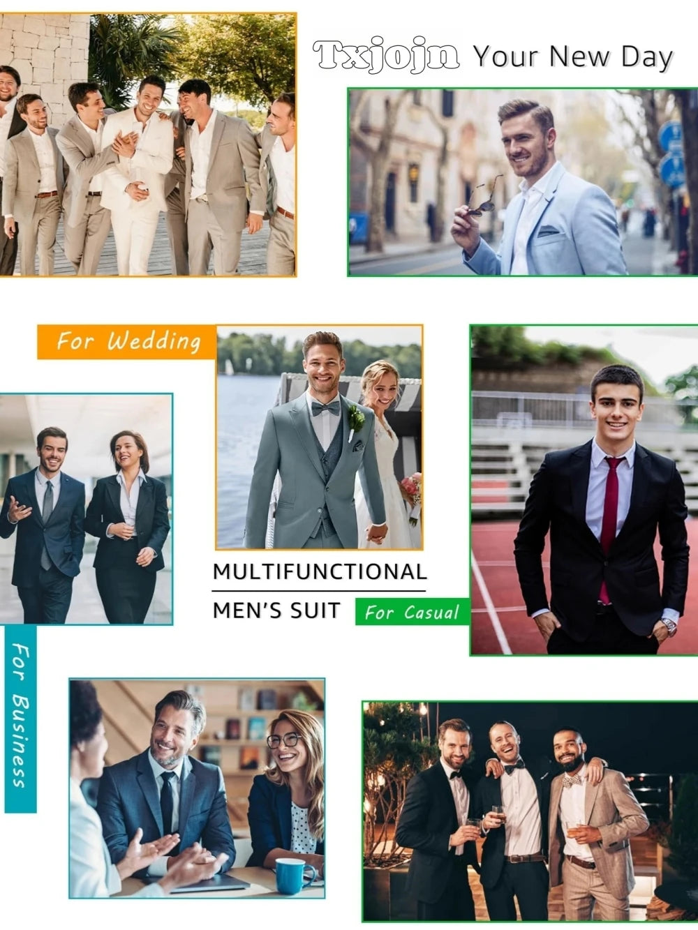 High Quality White Tuxedo 3 Pieces Wedding Groom Sets,Handsome Men's Slim Fit Suit Set,Formal Business Suits Interview Outfit