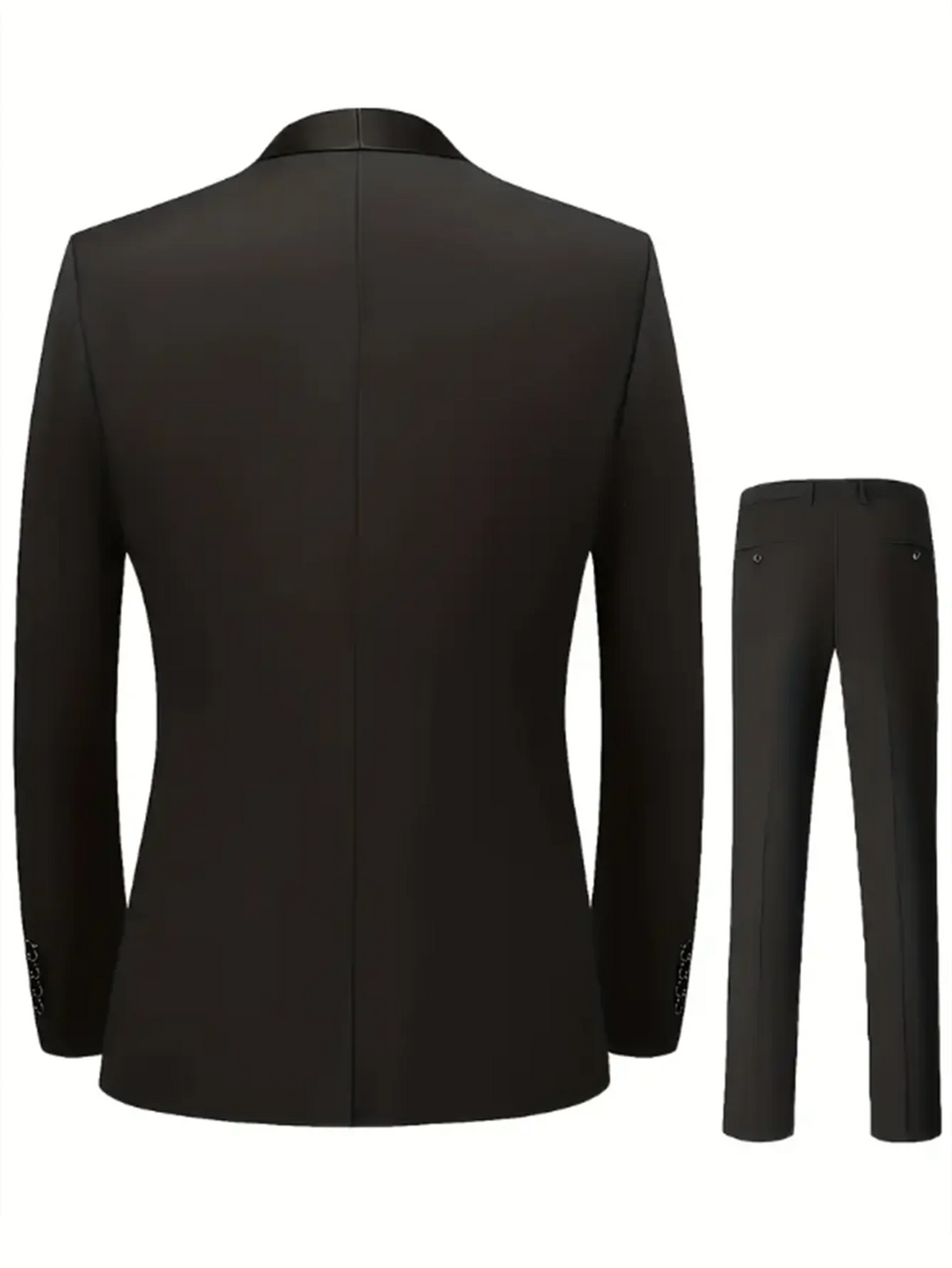Elegant Men's Suit Sets- Slim Fit Tuxedo Set for Weddings & Formal Occasions, Black Suit