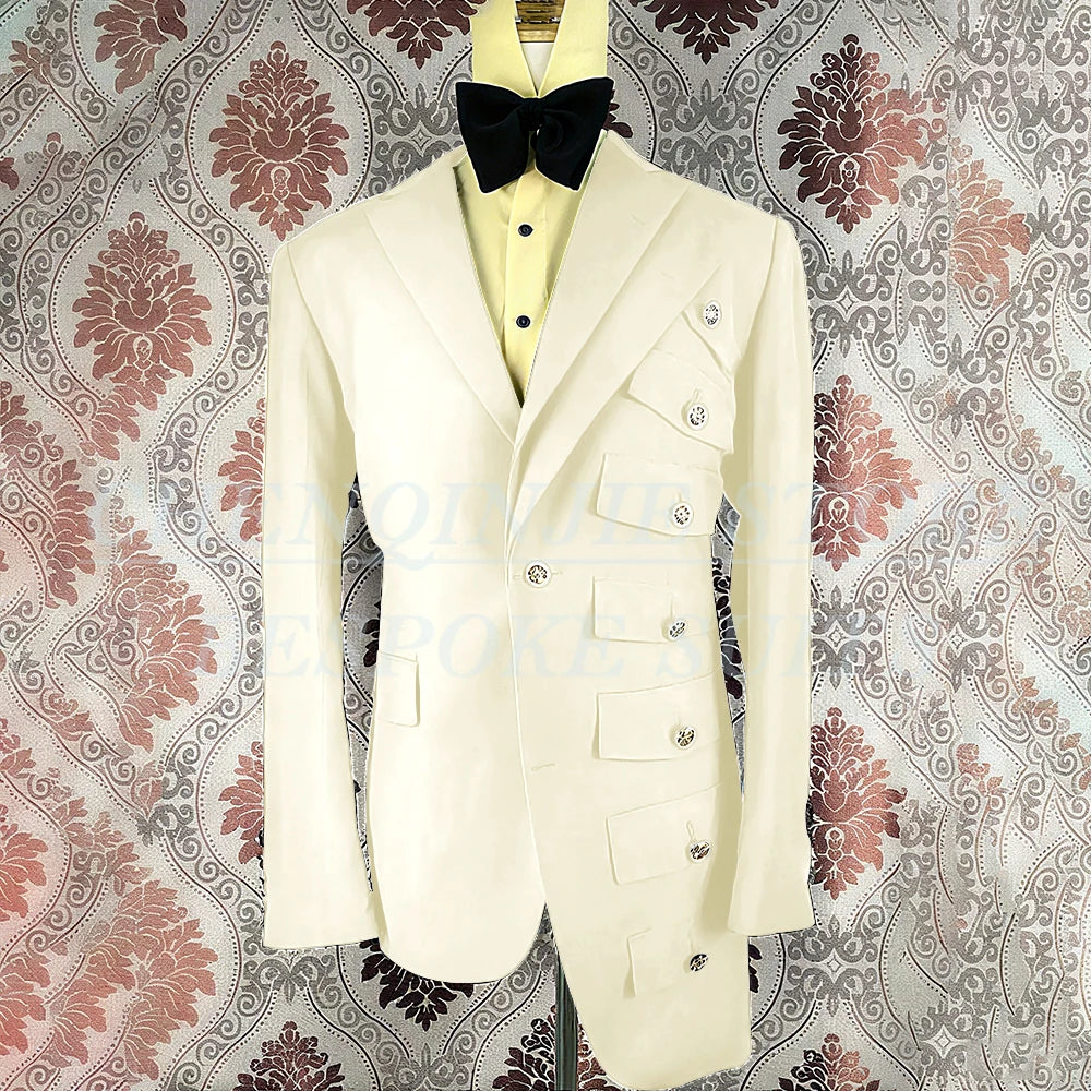 2025 Tuxedo Black Men Suits Wedding Groom Slim Fit Asymmetry Blazer Terno Masculino Prom 2Pieces Costume Homme Jacket+Pant Set